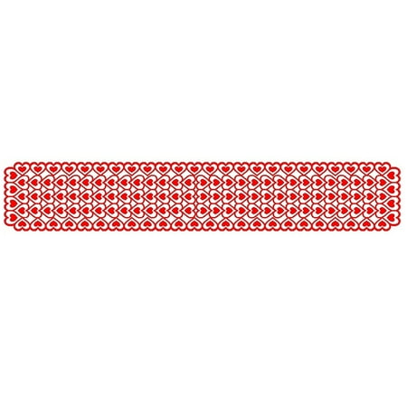

wendunide Flags_ Banners & Accessories Valentine s Day Table Flag Decoration Red Knitted Love Table Flag Tablecloth A