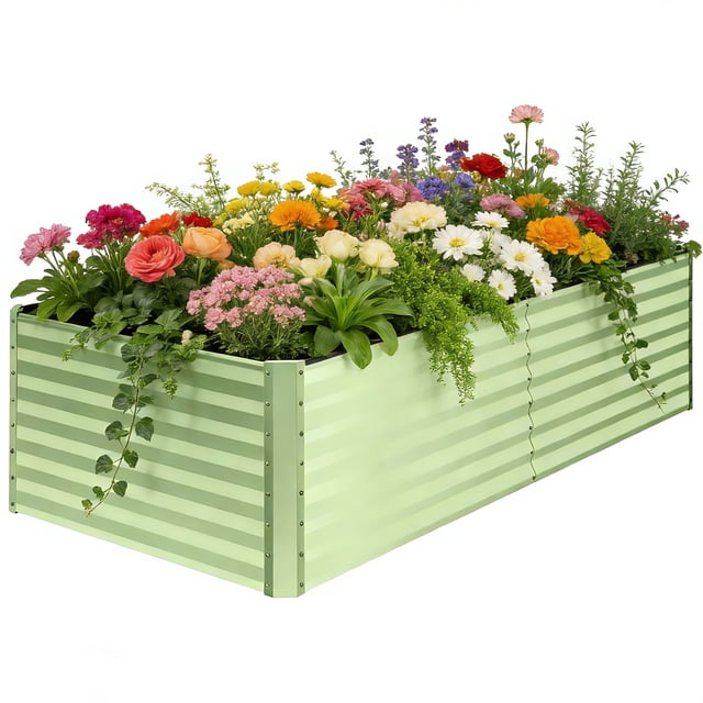 Noble House Raised Garden Bed, Galvanized Planter Box Stand Outdoor,Herbs