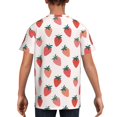 thumbnail image 5 of Wukai Hand Drawn Strawberry Youth Unisex Short Sleeve T-Shirt for Boys, Girls, Teens, and Kids-Small, 5 of 7