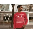 thumbnail image 3 of Old Glory Mens Valentine's Day Heart Ugly Valentine Sweater Long Sleeve Graphic T Shirt, 3 of 6