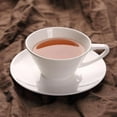 thumbnail image 2 of Set of 2 Classic Pure White Porcelain Cup & Saucer Set, 5oz Black Tea Cup Coffee Cup, 2 of 7