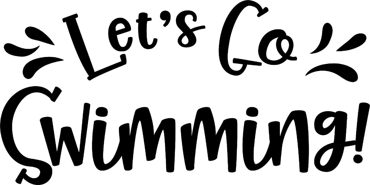 Lets Go Swimming! Water Splash Fun Summer Swim Play Pool Wall Decals