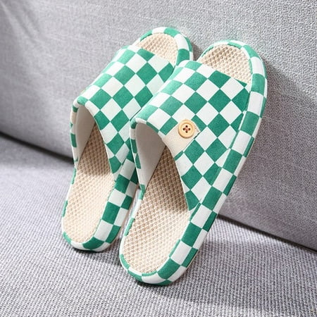 

CoCopeanut Platform Home Linen Slippers Women Anti-slip Sweat Comfortable Sandals Four Seasons Family Cotton Slipper Ladies Shoes Slides