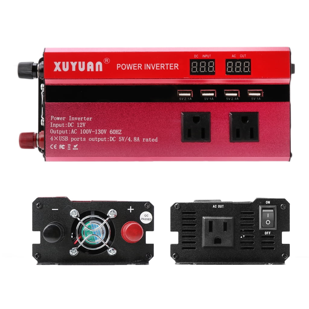 4000W Solar Power Inverter Sine Wave LED 4 USB DC12 To AC110V/220V Convert