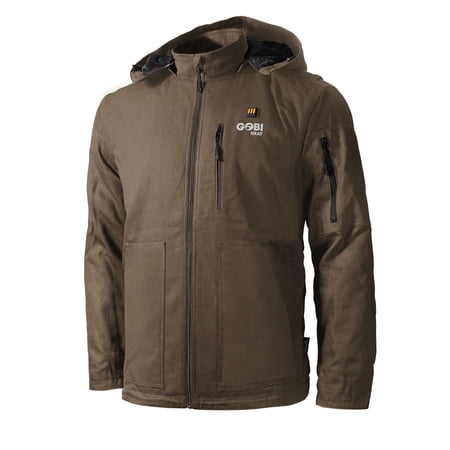 Grit Men s 5 Zone Heated Heavy-Duty Workwear Jacket Grizzly Large
