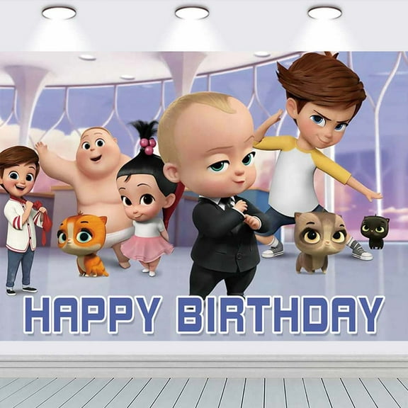 Boss Baby White Boy school Poster Wall Decor Birthday Banner Backdrop Background Party Supplies Taspestry