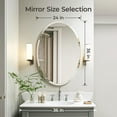 thumbnail image 3 of USHOWER 24x36 inch Frameless Oval Bathroom Mirror for over Sink Beveled Mirror Silver Oval Mirror for Bathroom, 3 of 9