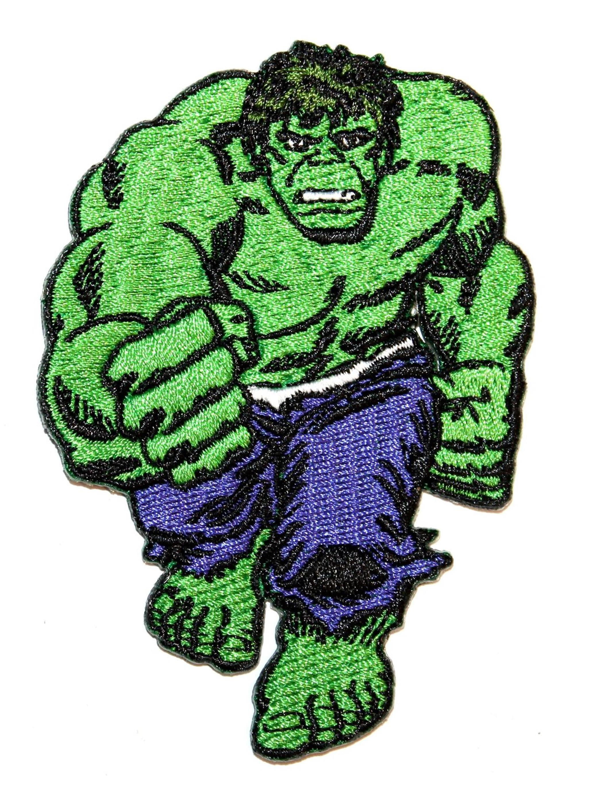 4.5" Incredible hulk marvel comics fabric applique iron on character 