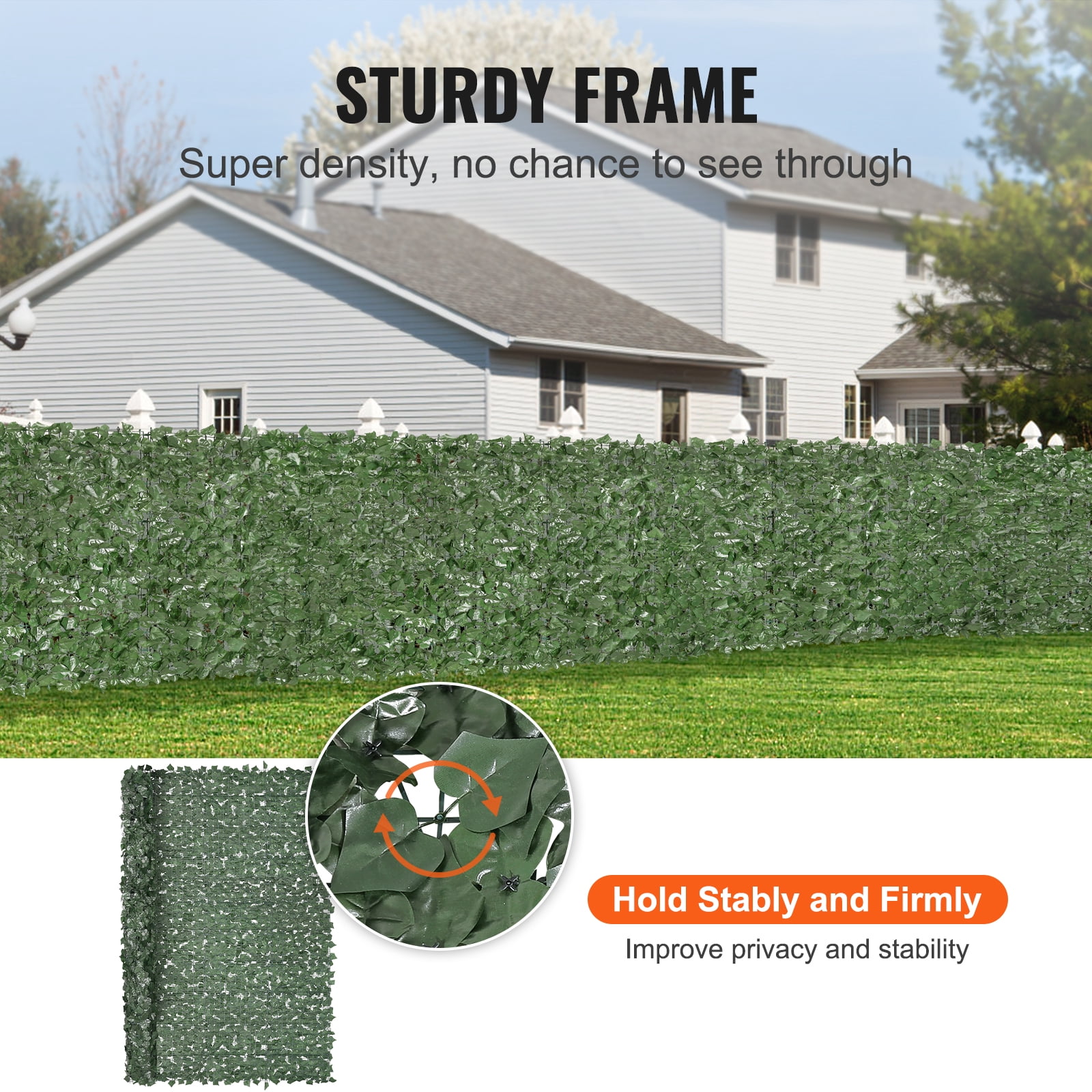 SKYSHALO 96"x72" Artificial Faux Ivy Leaf Fence Screen for Exterior Garden, Yard, Balcony, Patio