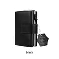 thumbnail image 4 of Cartera de cuero Qarigey para hombre carpeta triple antiescaneado para pasaportes tarjetero monedero regalo negro, 4 of 6