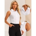 thumbnail image 2 of DARING DIVA Sleeveless Collared Button Down Bodysuit Top XS White, 2 of 6