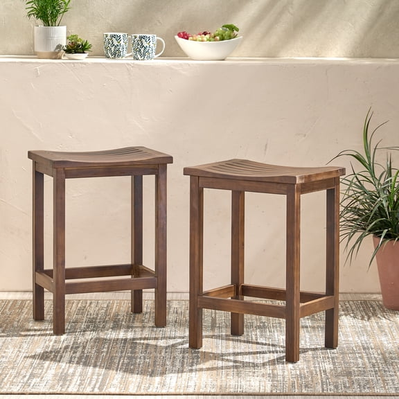 Noble House Eaton Wood Counter Stool (Set of 2)