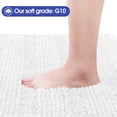 thumbnail image 3 of HAKUNA Striped White Bathroom Rug Set 3 Pieces Ultra Soft, Non Slip Chenille Toilet Mat, Absorbent Plush Shaggy Bath Mats for Bathroom, Bedroom, Kitchen, 3 of 7
