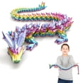 thumbnail image 1 of Dragon Toy FOTN, diseño de dragón de cristal impreso en 3D, 60 cm, arcoíris, 1 of 9