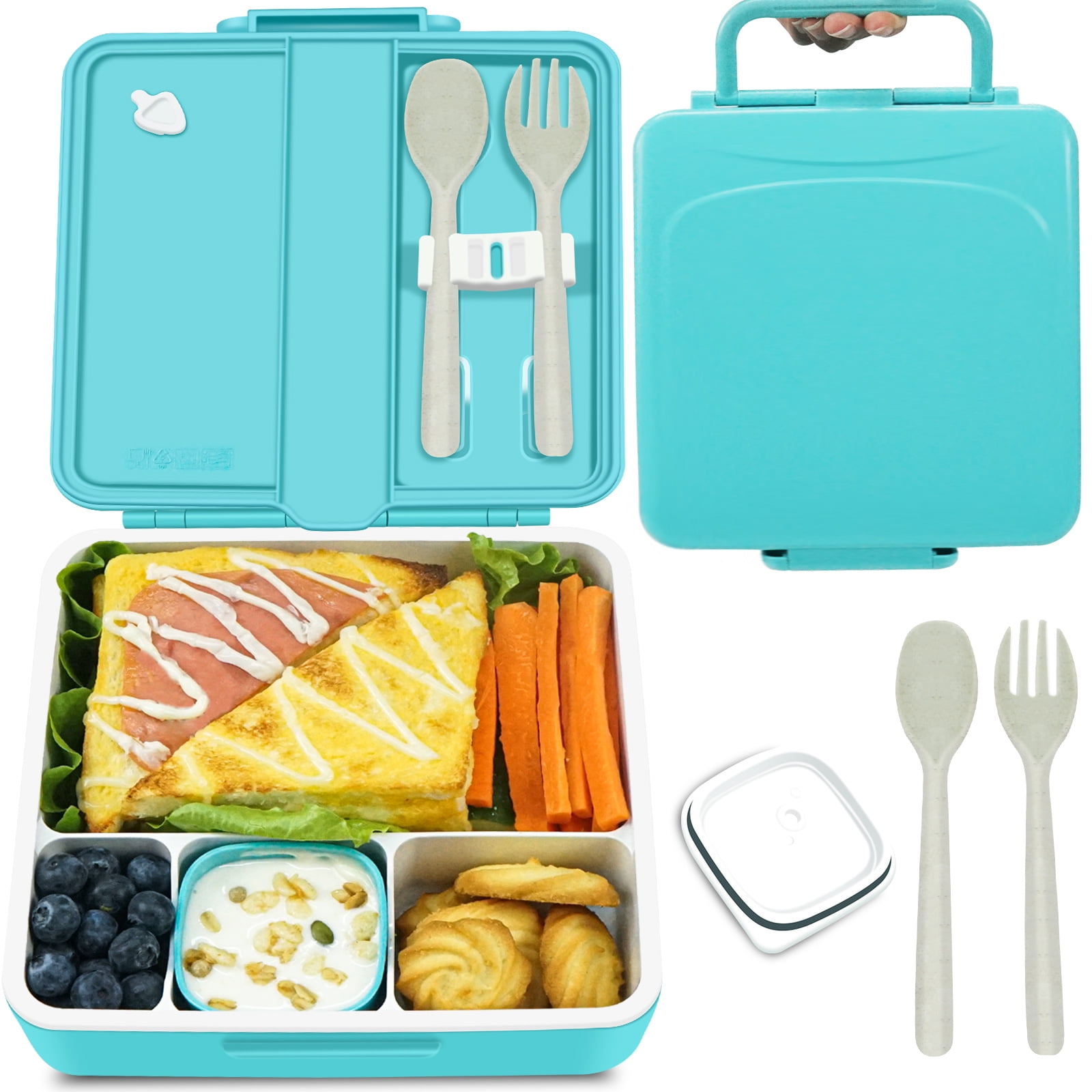  Lunch Box Adult Bento Box,1300ML Bento Lunch Box Container  Built in Utensil Set for Adult Modern Style Lunch Container for  Office,Picnic Leak Proof: Home & Kitchen