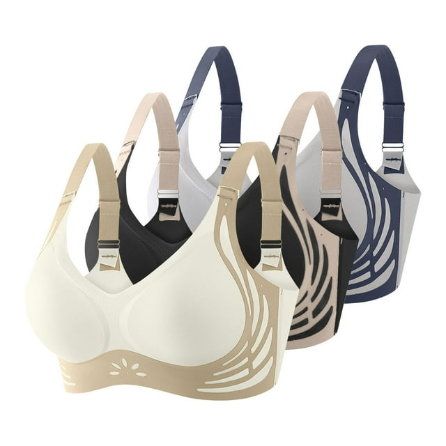 Brasier Tela de Mantequilla Tela de Mantequilla 3 Piezas de Sujetador Grande con Hebilla Frontal y Borde de Encaje para Mujer, sin Aro de Acero, Ajuste sin Costuras para Yoga y Dormir Grande