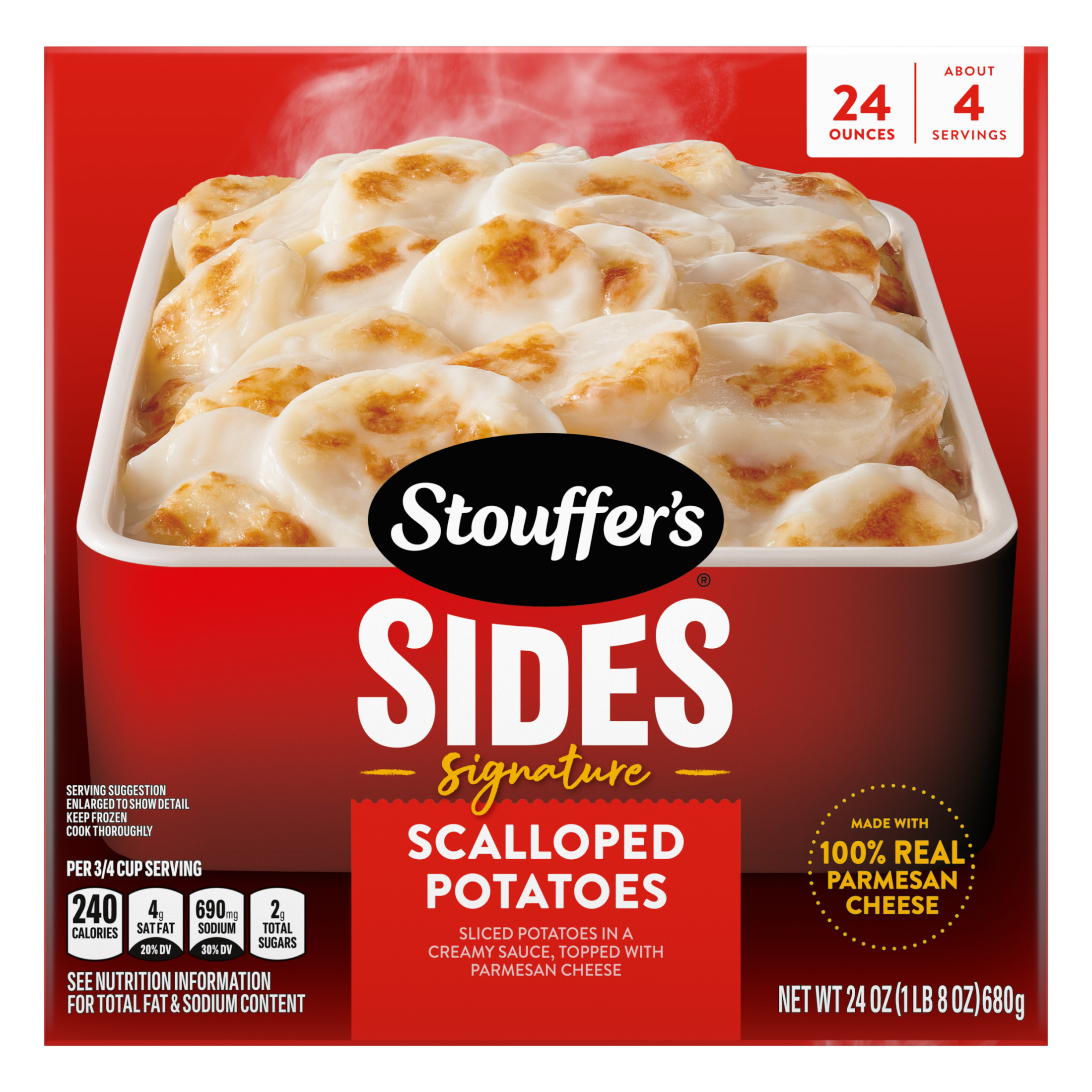 Stouffer’s Scalloped Potatoes, Side Dish for Holiday Meals, Cheesy Potatoes Frozen Side Dishes, 24 oz (Frozen)