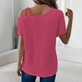 thumbnail image 4 of Cute Summer Tops For Women Plus Size Womens Summer Tops Short Sleeve Shirts Womens Blouses Dressy Casual Red T Shirts For Women Cotton V Neck, 4 of 6