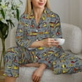 thumbnail image 6 of Daiia Modern Excavator for Women's Long-Sleeved Pajama Set – Soft & Comfortable Sleepwear Button-Up Pajamas Cozy Lounge Wear-XX-Large, 6 of 7