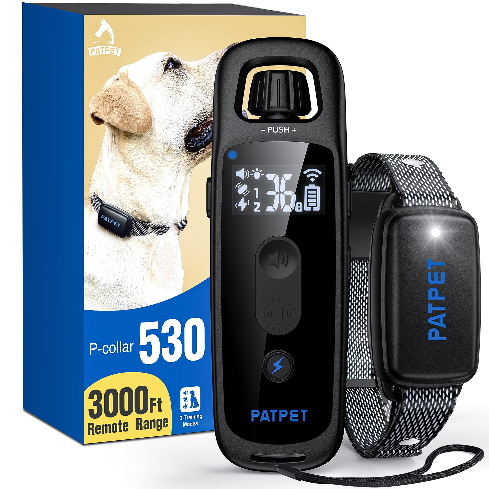 PATPET Dog Shock Collar 3000FT Electric Dog Training Collar with Remote