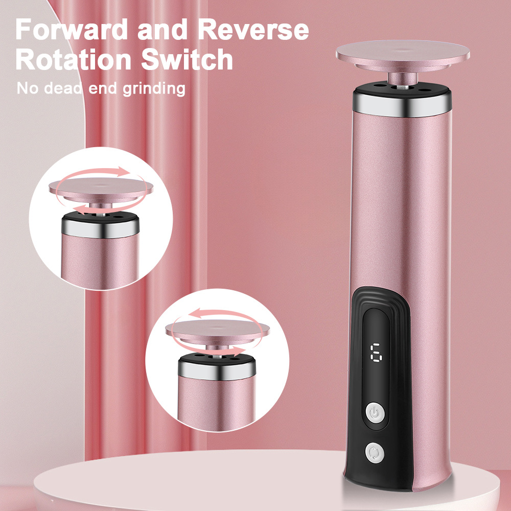 Professional Electric Foot Callus Remover Kit, Cordless & Rechargeable Pedicure Tool with 120 Replacement Sanding Discs for Removing Hard, Cracked Skin on Feet, Rose Gold
