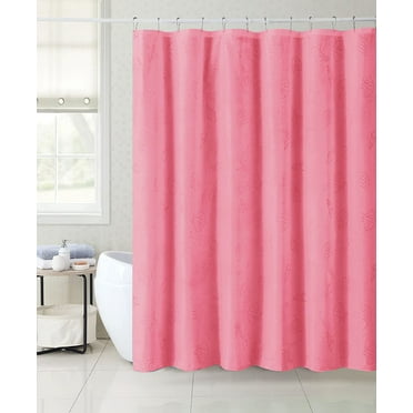 Shower Magic Mystic Shore Fabric Shower Curtain, 72 by 72 Inches, Coral Pink