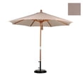 thumbnail image 1 of 9' Wood Market Umbrella Pulley Open Marenti Wood/Olefin/Champagne, 1 of 5