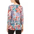 thumbnail image 2 of JM Collection Women's Printed Rhinestone Embellished Top Blue Size Medium, 2 of 3