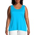thumbnail image 2 of Just My Size Womens Cool DRI Scoop-Neck Tank Top, 2X, Process Blue, 2 of 4
