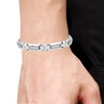 thumbnail image 2 of Arista Cubic Zirconia Diamonds Men's Bracelet Carbon Fiber Stainless Steel, 8.5", 2 of 2