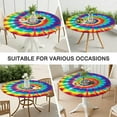 thumbnail image 7 of Colorful Tie Dye Star Mandala Pattern Round Fitted Tablecloth with Elastic Edge,Dining Table Cover Waterproof,Outdoor Round Tablecloth for Camping,Dining,Indoor and Outdoor, 7 of 7