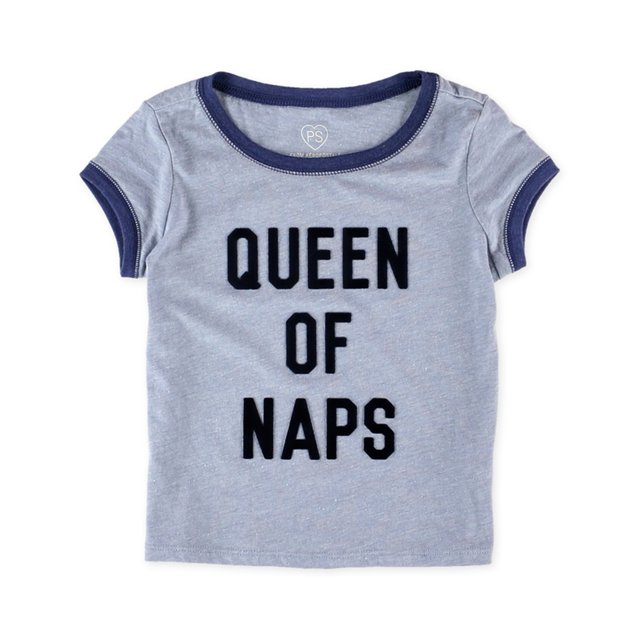 Aeropostale Queen Of Naps Playera Embellecida para Niñas, Azul, 6 Aeropostale Camiseta adornada