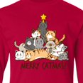 thumbnail image 4 of Inktastic Merry Catmas with Cat Tree and Yellow Star Long Sleeve Youth T-Shirt, 4 of 5