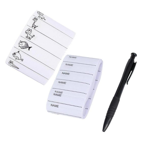 200 Pieces White Washable Iron On Sew On Labels Garment Uniform Tags Marker   Pen