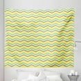 thumbnail image 1 of Yellow Chevron Tapestry, Zigzag Lines in Horizontal Direction Retro Style Display, Fabric Wall Hanging Decor for Bedroom Living Room Dorm, 5 Sizes, Charcoal Grey Sky Blue, by Ambesonne, 1 of 1
