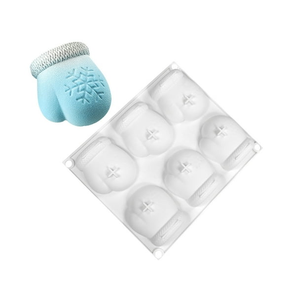 Silicone Snowflake Gloves Molds for Christmas Cake Fondant and Soap Making