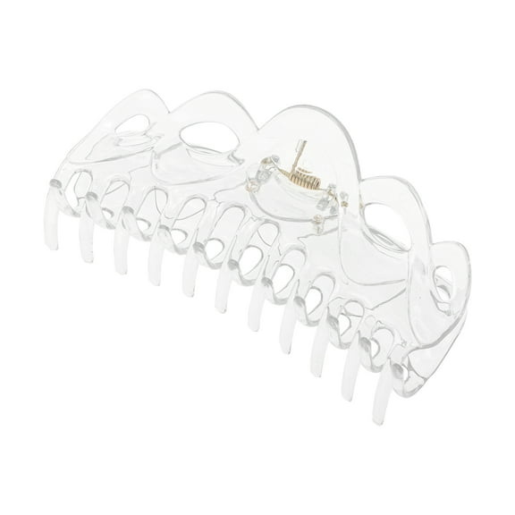 Unique Bargains 1 Pc Fashion Corrugated Edge Hair Clips Hairdo Clip Clear