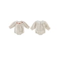 thumbnail image 2 of Lairauiy Baby Girl Thanksgiving Romper Long Sleeve Turkey Pumpkin Embroidery Bodysuit Newborn Outfit, 2 of 9