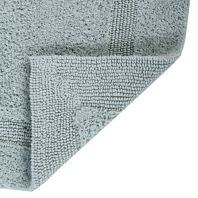 Better Trends 100% Cotton Lux Collection Bath Mats, Gray Bath Mat - Tufted,  Reversible & Absorbent & Machine Washable Bath Mats for Bathroom Floor