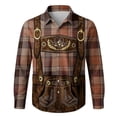 thumbnail image 5 of Falkdiz Denim Style Shirts for Boys Plaid Button Up Vintage Long Sleeve Casual Graphic Boys Tops Travel,Brown,Size: 2, 5 of 6