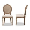 thumbnail image 3 of Baxton Studio Louis Beige and Brown Finished Wood Dining Chair Set with Rattan, 3 of 10
