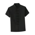 thumbnail image 1 of Camisa de Manga Corta Salvador Traje Chino Tang Ropa de Verano de Gran Tamaño Negro, 1 of 10