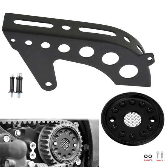 Matte Black Pulley Cover Upper Chain Guard Set For Harley 883XL 1200XL 04-22