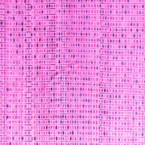 Ahgly Company Indoor Square Abstract Pink Modern Area Rugs, 6' Square