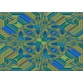 thumbnail image 1 of Ahgly Company Machine Washable Indoor Rectangle Transitional Purple Navy Blue Area Rugs, 6' x 9', 1 of 7