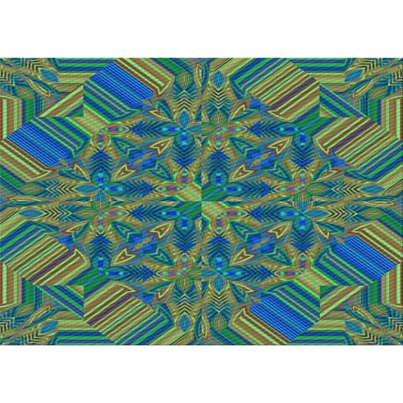 Ahgly Company Machine Washable Indoor Rectangle Transitional Purple Navy Blue Area Rugs, 6' x 9'