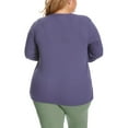 thumbnail image 4 of GH Bass Womens Textured Henley Top Blue Large, 4 of 4
