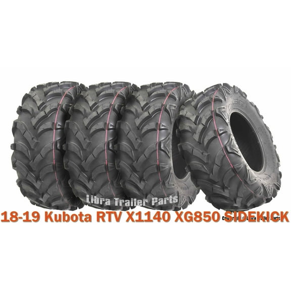 18-19 Kubota RTV X1140 XG850 SIDEKICK Full Set 4 ATV tires 25x10-12 P341 Solid Mud