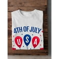 thumbnail image 3 of 4Th Of July Usa Balloons T-Shirt Men -Image by Shutterstock, Male 5X-Large, 3 of 4
