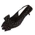 thumbnail image 1 of Women Beaded High Heel Slingback Pointed Toe Slip 1.97 Inch Stilettos Ankle Strap Adjustable Leather, 1 of 9
